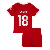 Liverpool Cody Gakpo #18 Hjemme Trøje Børn 2023-24 Kortærmet (+ Korte bukser)